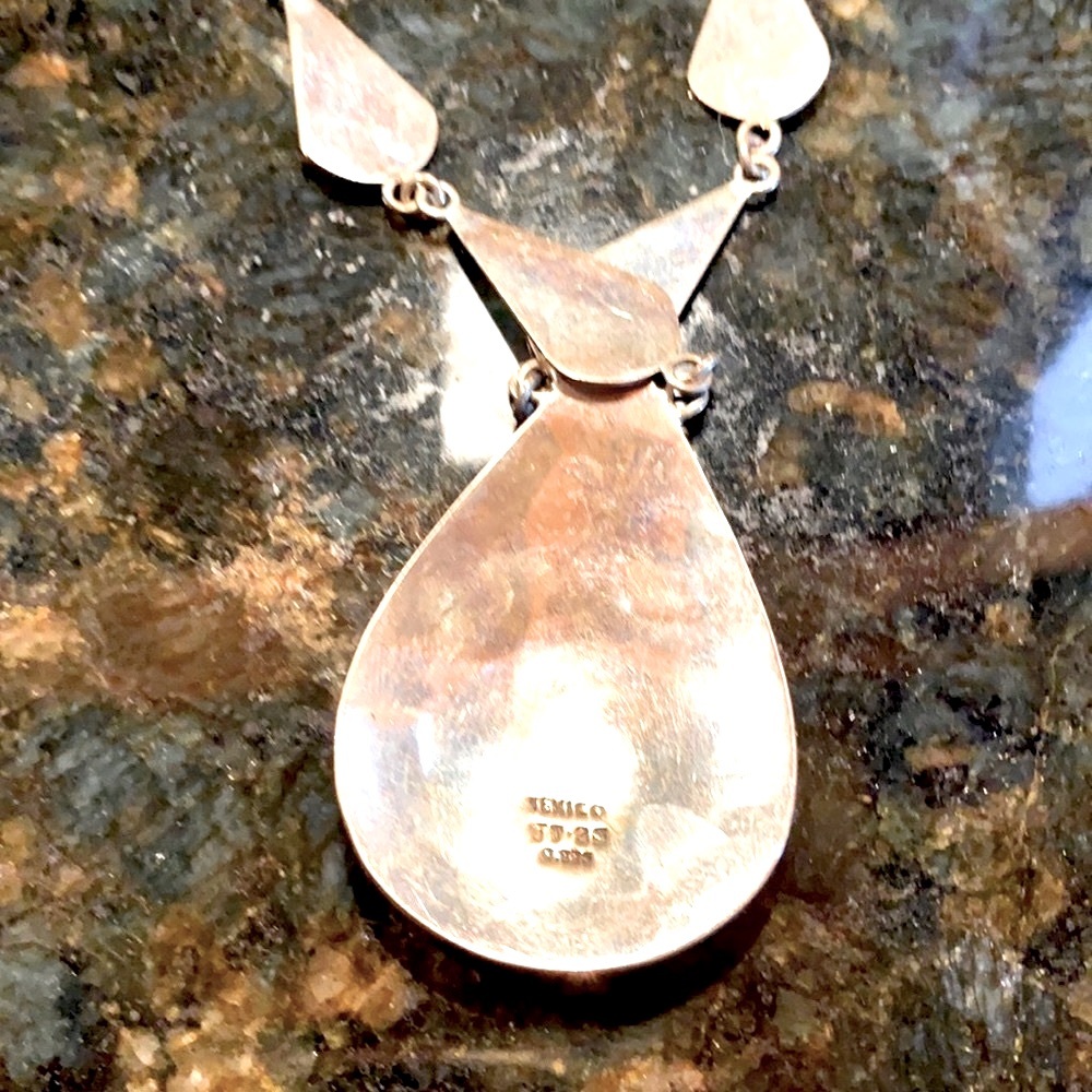 Sterling Silver Large Solid Sculpted Statement Ne… - image 4